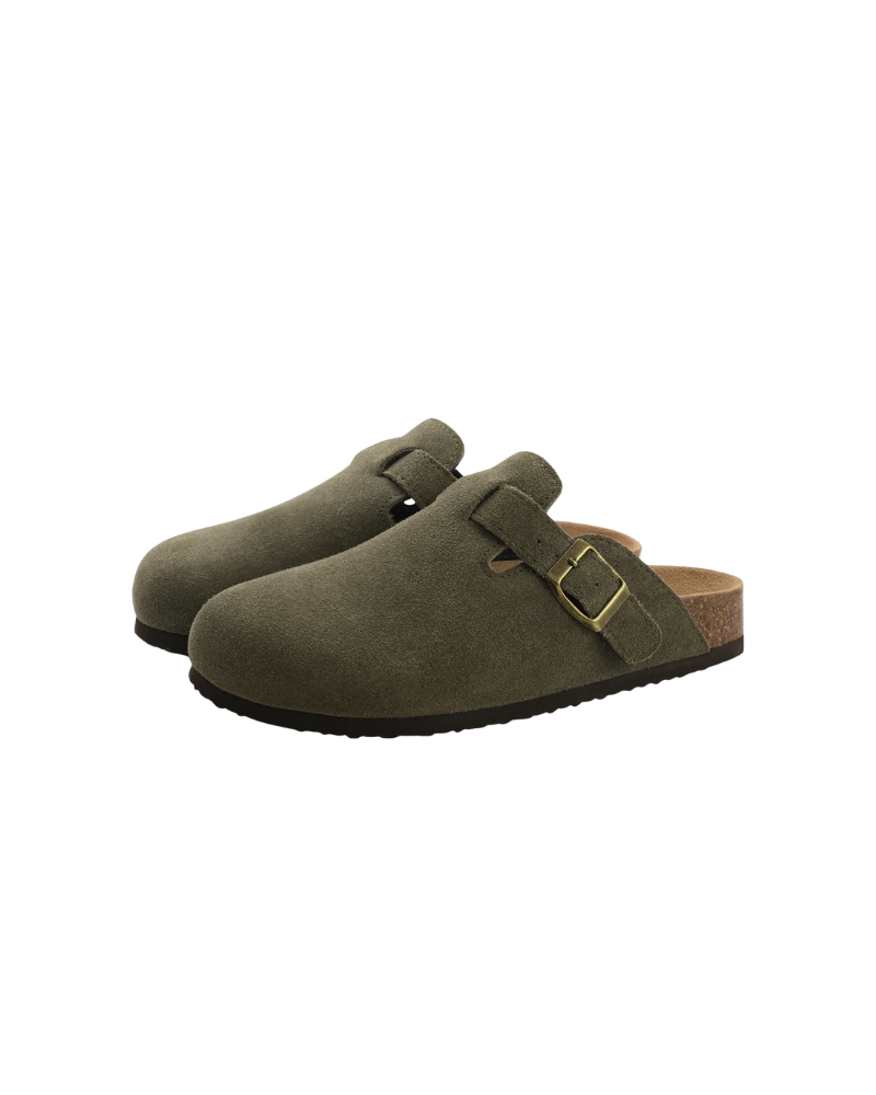 OLD MONEY HERITAGE SUEDE CLOGS