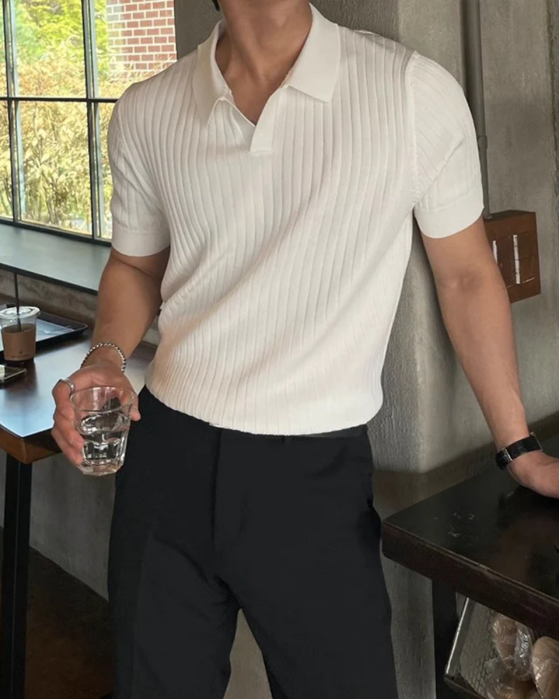 OLD MONEY KNIT COLLAR POLO