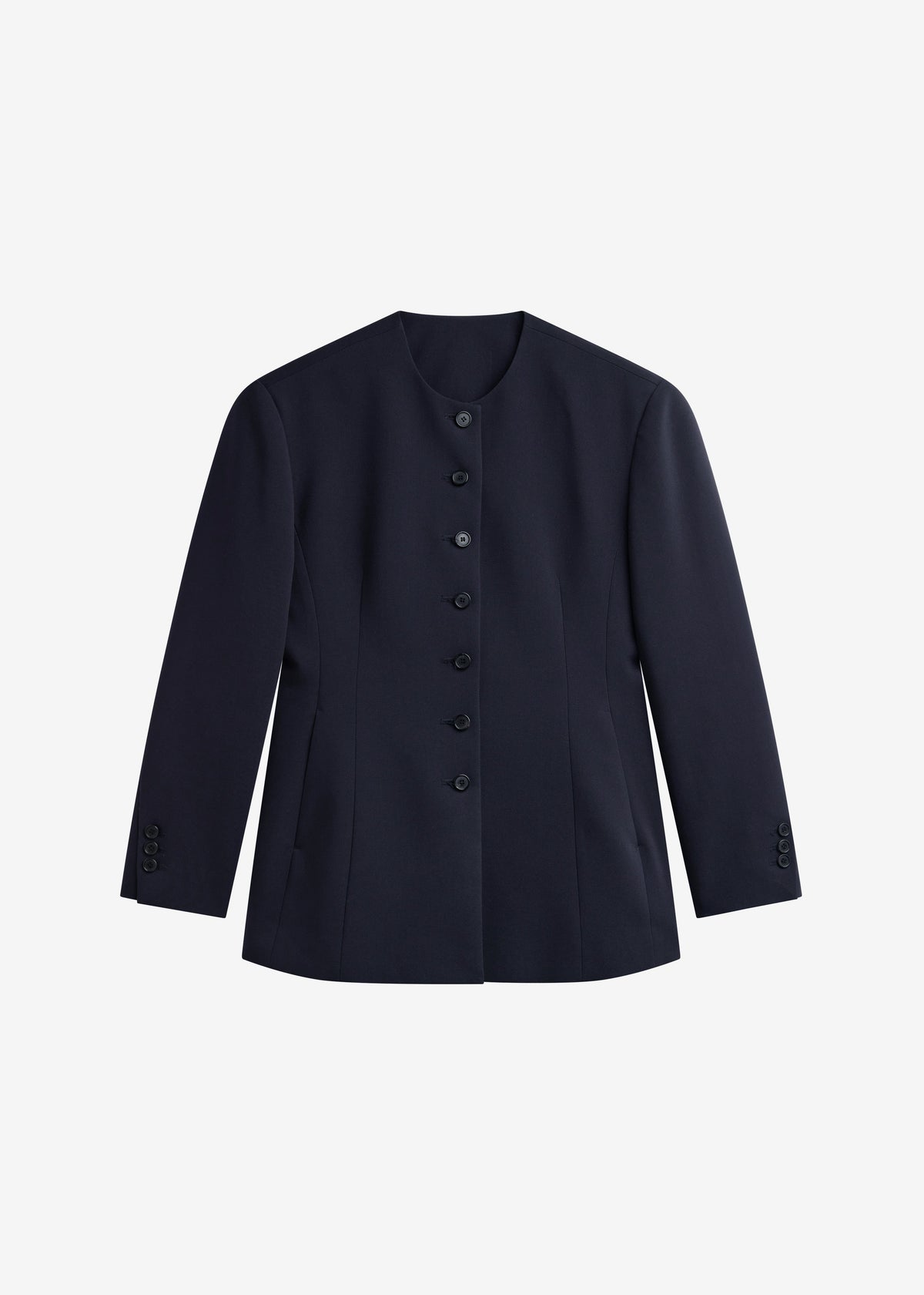Chesnay Collarless Blazer - Navy