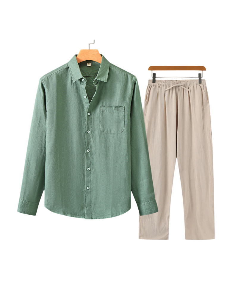 OLD MONEY RIVIERA SET (LONGSLEEVE) - 100% LINEN