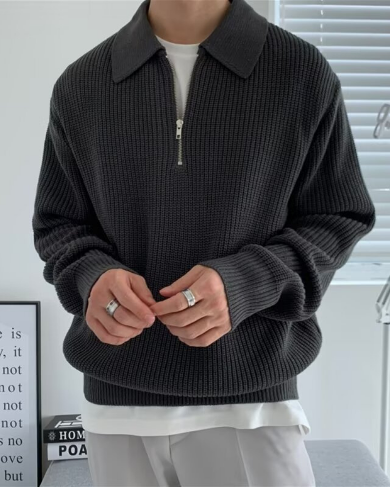 OLD MONEY QUARTER-ZIP SWEATER