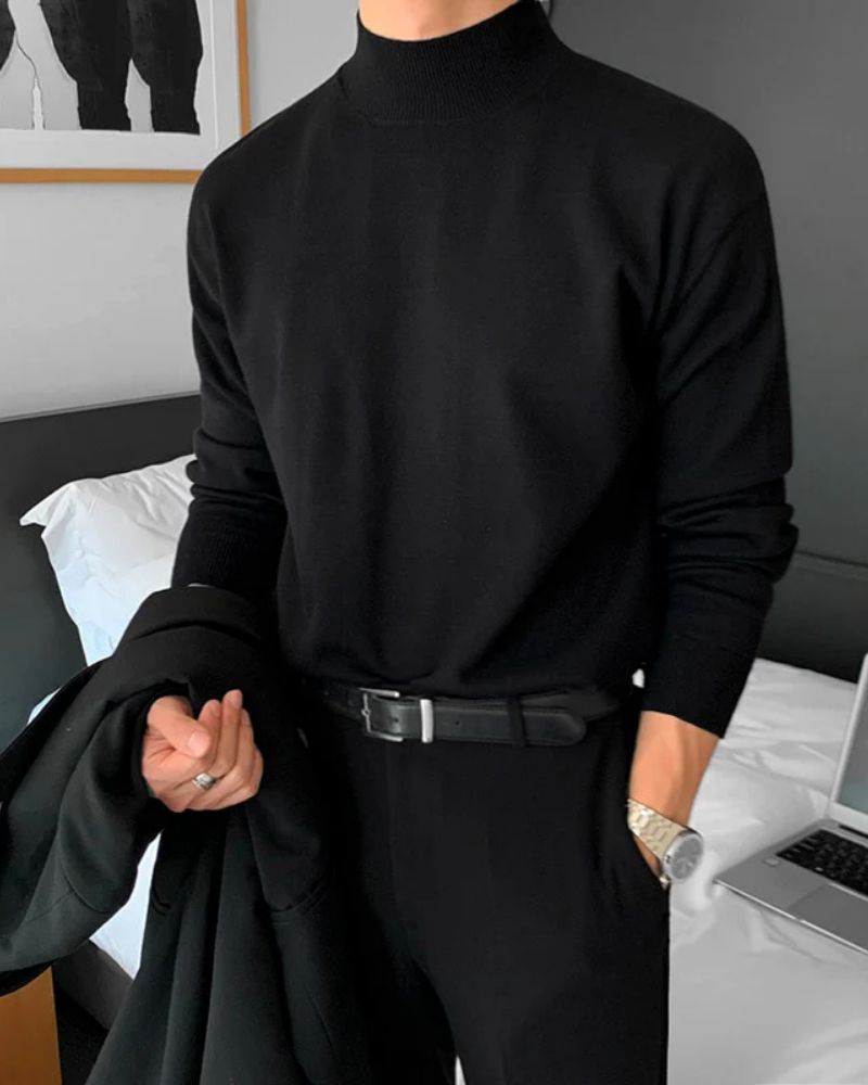 OLD MONEY TURTLENECK KNIT SWEATER