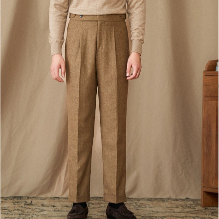 Pantaloni di lana plissettati OLD MONEY