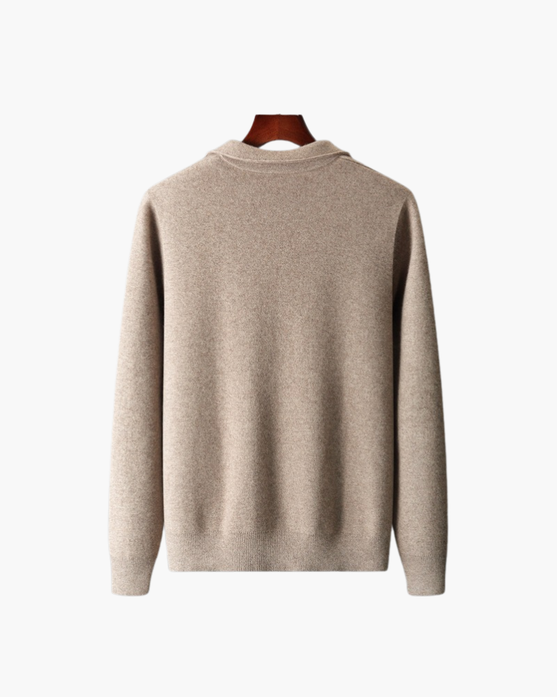 OLD MONEY MERINO WOOL ZIP CARDIGAN