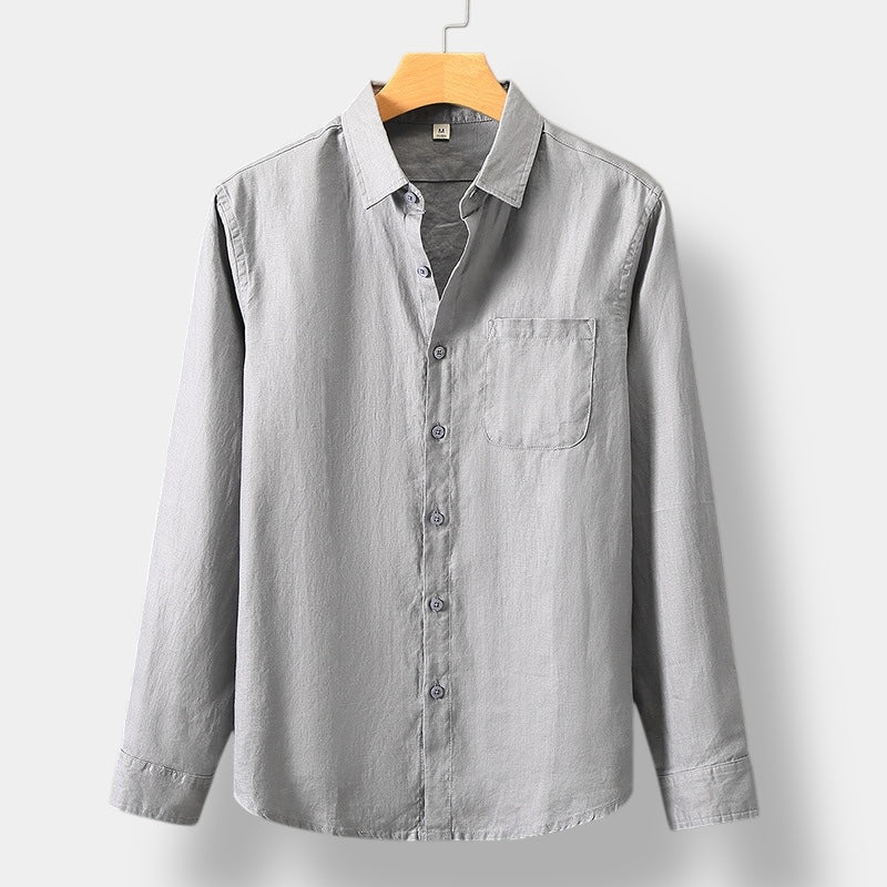OLD MONEY CAMICIA A MANICHE LUNGHE IN LINO