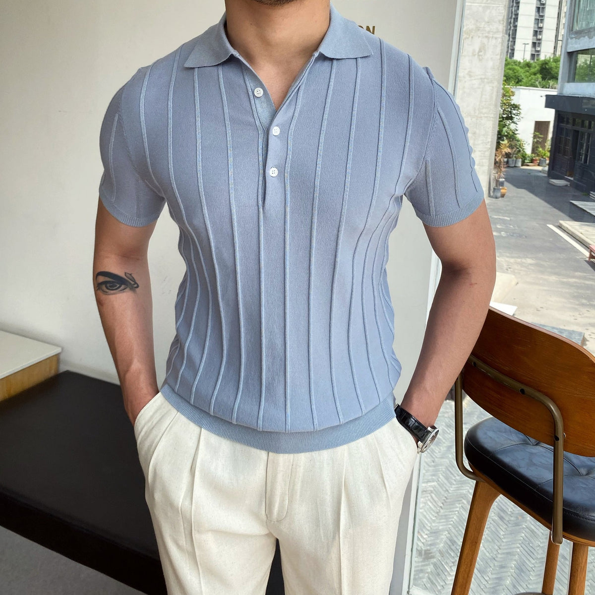 OLD MONEY Striped Polo Shirt - WEAR OLD MONEY