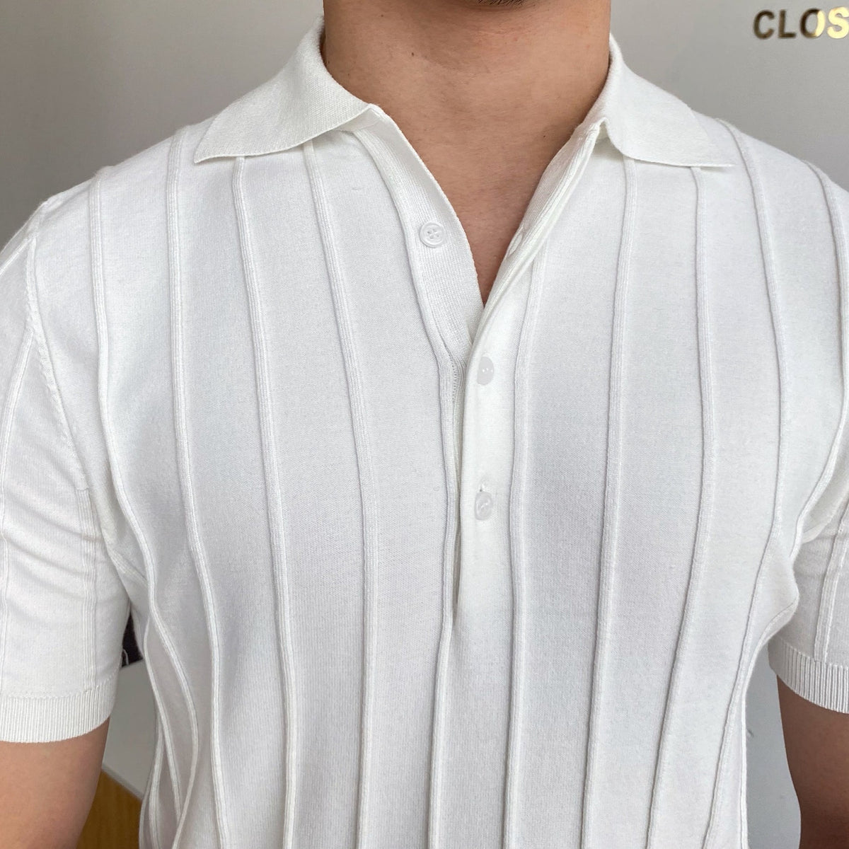 OLD MONEY Striped Polo Shirt - WEAR OLD MONEY