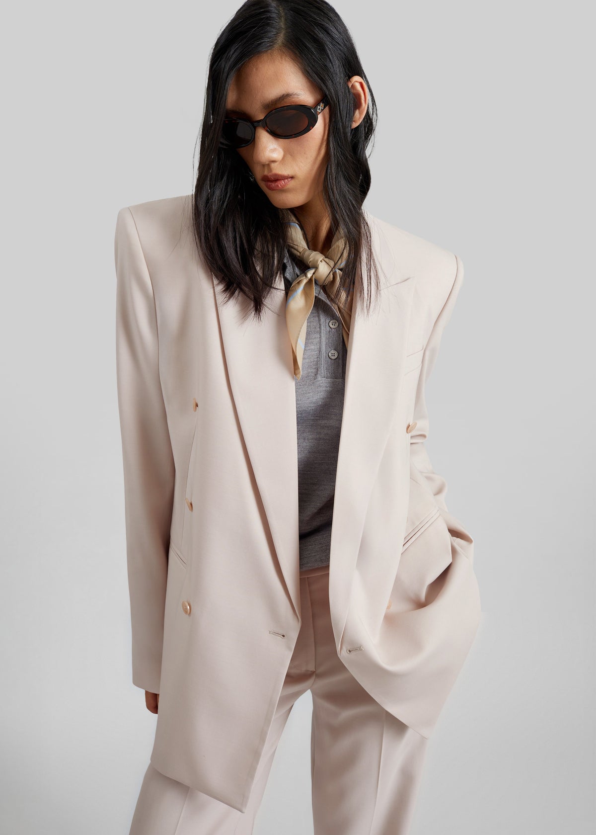 Monterey Structured Blazer - Faded Pink