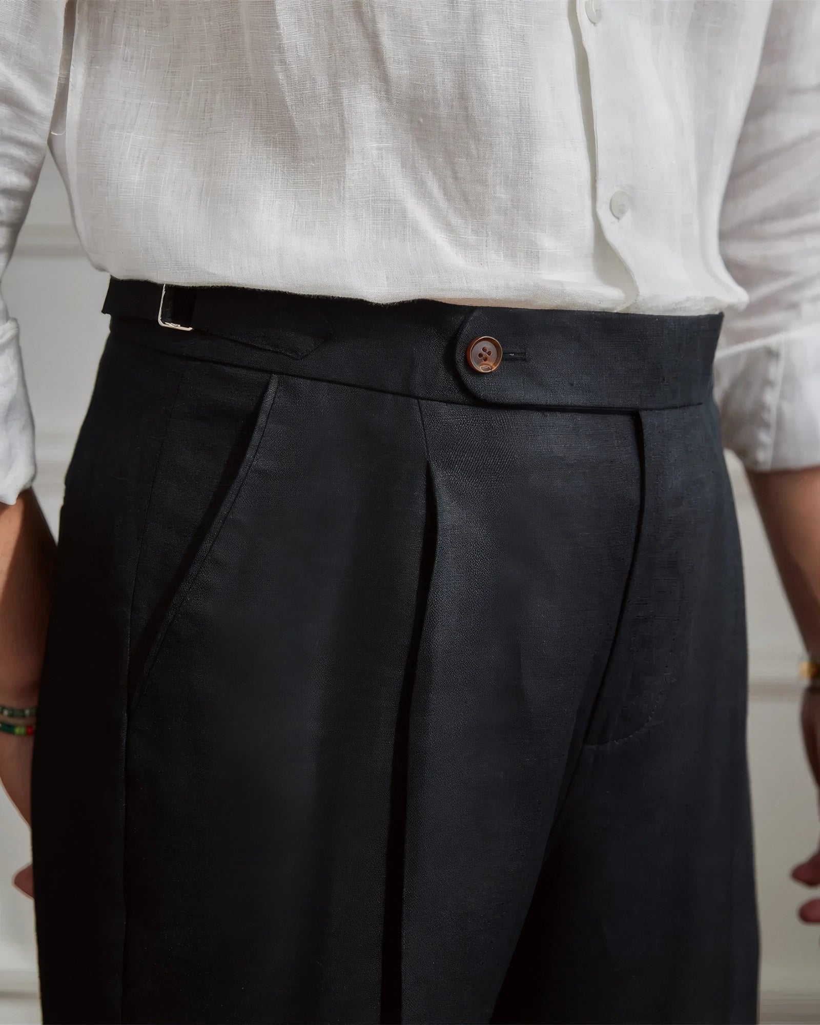 OLD MONEY FALTENHOSE – 100 % LEINEN