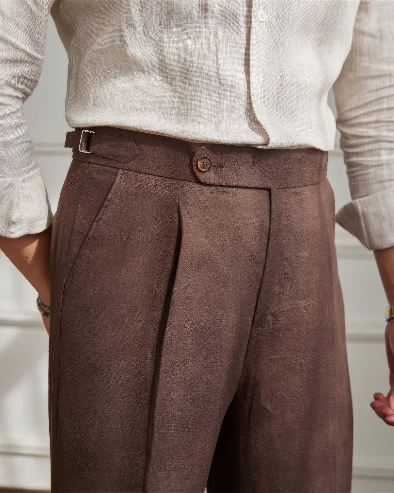 OLD MONEY FALTENHOSE – 100 % LEINEN